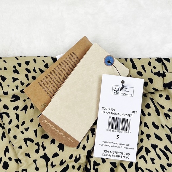 NWT Volcom Ur An Animal Hipster Printed Bikini Bottoms - Picture 5 of 6